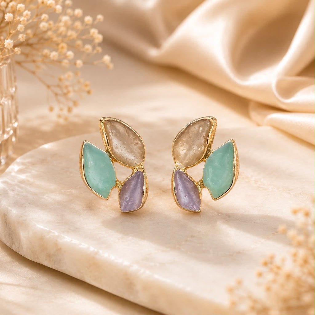 Serena Anti-Tarnish Pastel Floral Stud Earrings