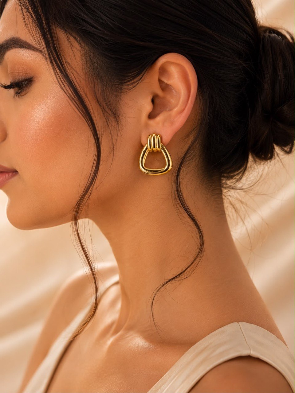 Luna Anti-Tarnish Geometric Stud Earrings