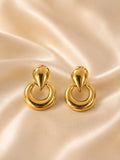 Celeste Anti-Tarnish Double Hoop Statement Stud Earrings