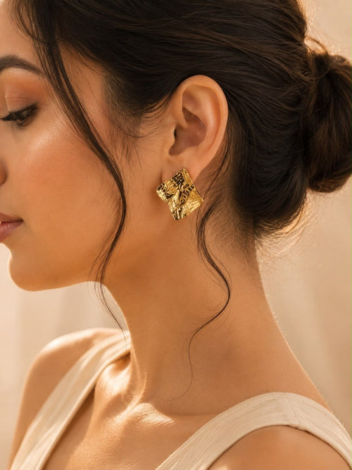 Aurora Textured Statement Stud Earrings