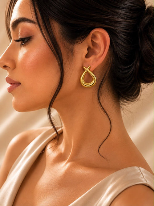Aurelia Anti-Tarnish Teardrop Statement Stud Earrings