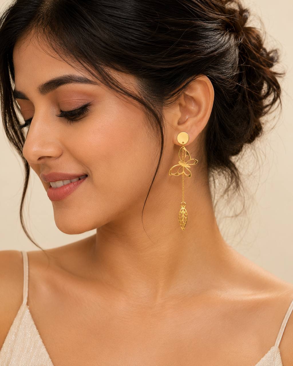 Butterfly Leaf Drop Earrings