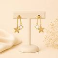 Floral Clover Charm Earrings