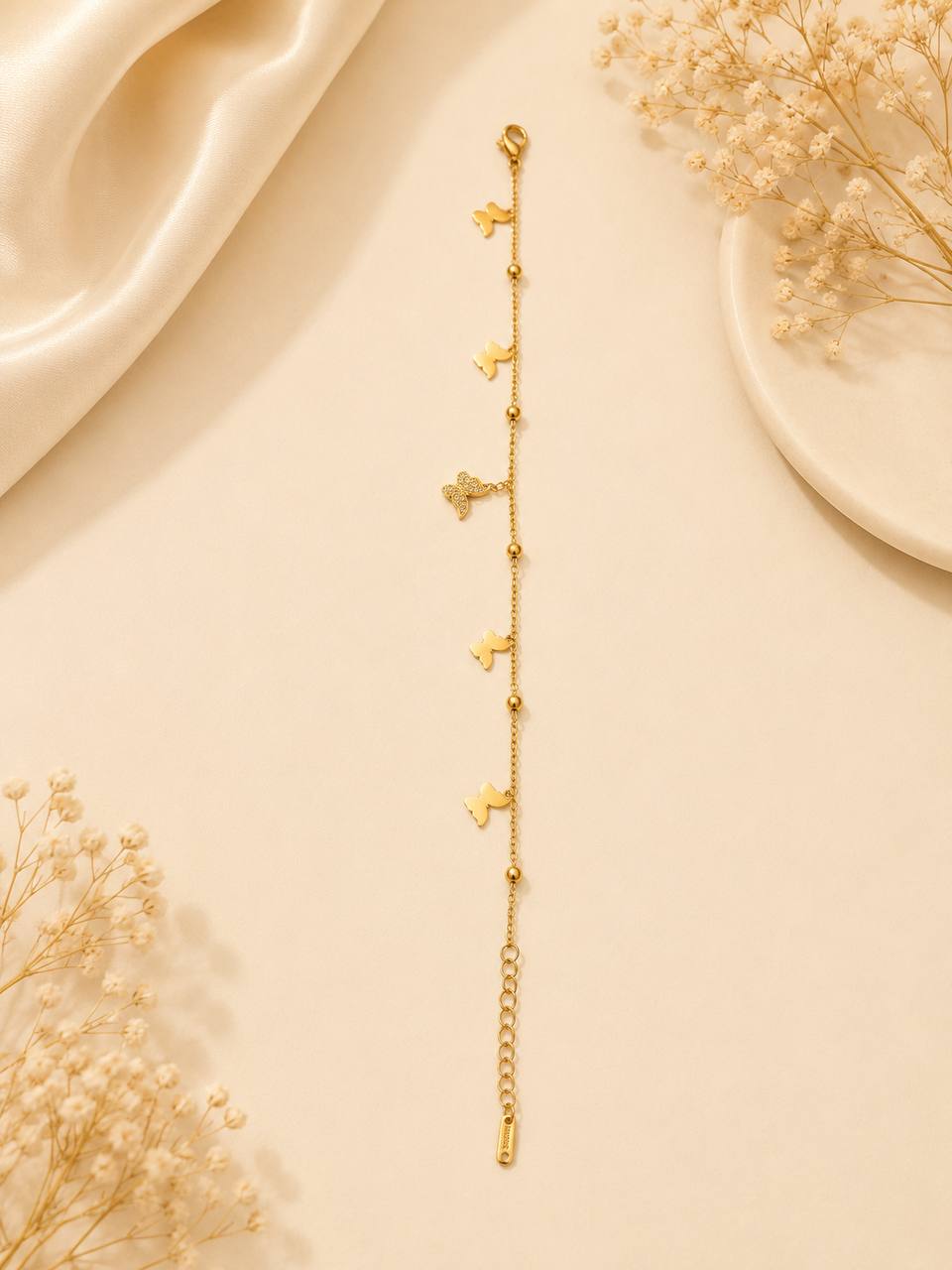 Butterfly Charm Anti-Tarnish Bracelet
