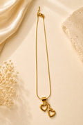 Double Heart Pendant Necklace