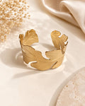 Nature Leaf Open Cuff Kada Bracelet