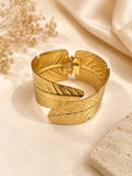 Feather Leaf Hinged Kada Bracelet