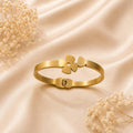 Minimal Floral Gold Kada Bracelet