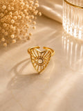 Evil Eye Heart Adjustable Ring
