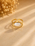 Celeste Oval Pearl Adjustable Ring