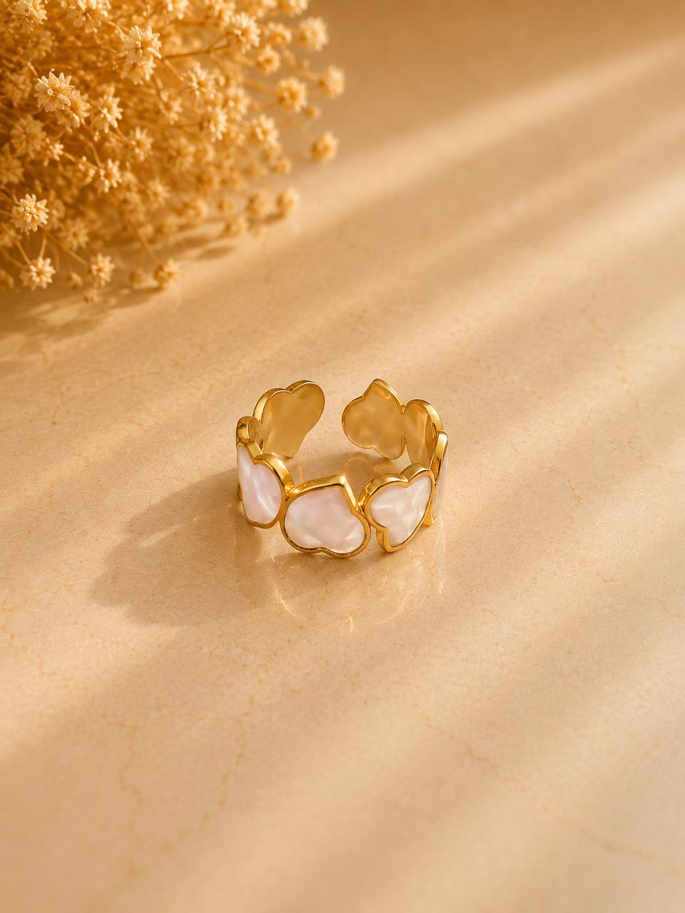 Bloom Mother of Pearl Adjustable Ring