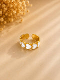 Pearl Heart Adjustable Ring