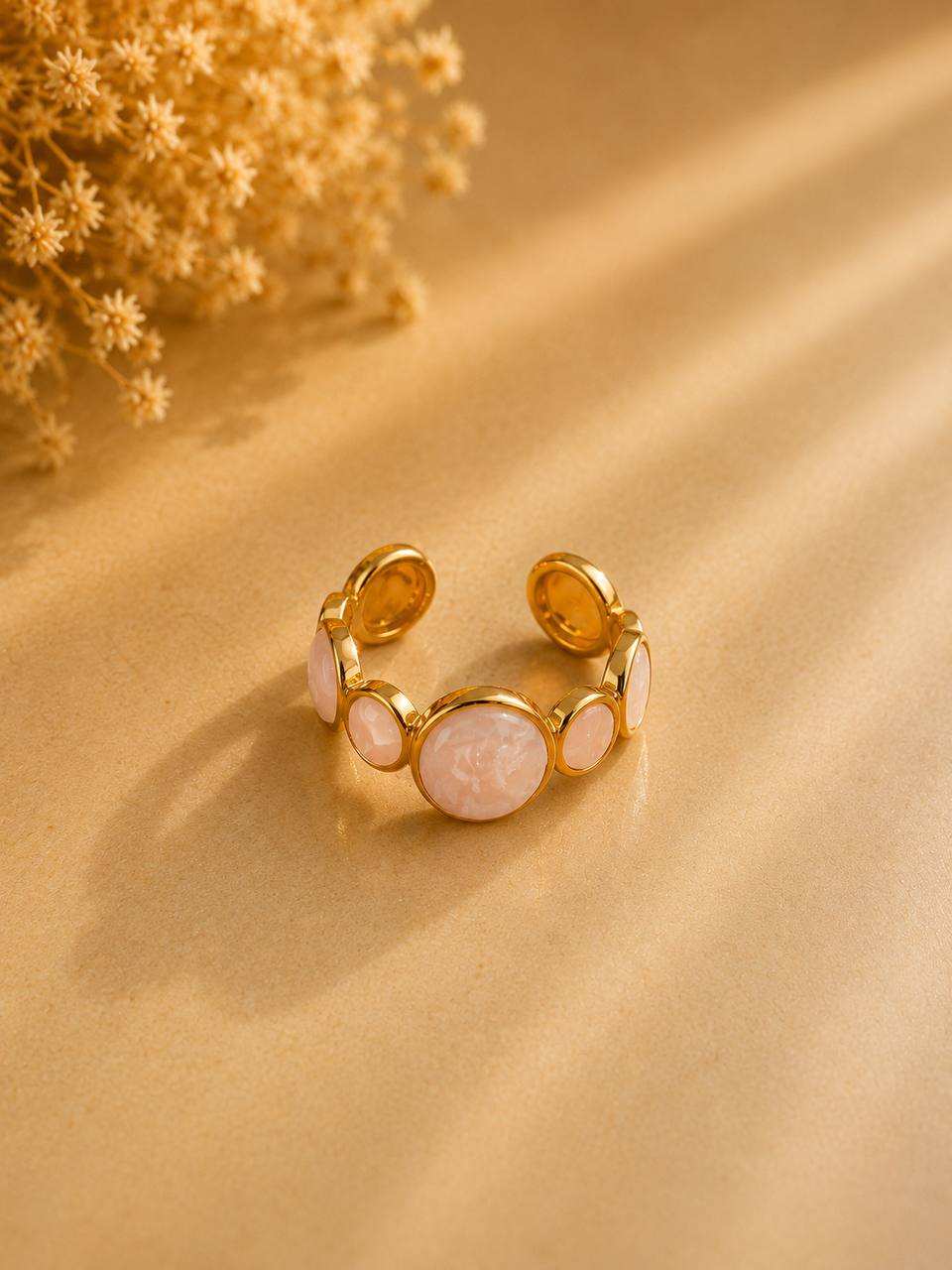 Blush Pearl Multi-Stone Adjustable Ring
