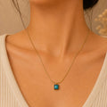 Turquoise Square Pendant Necklace