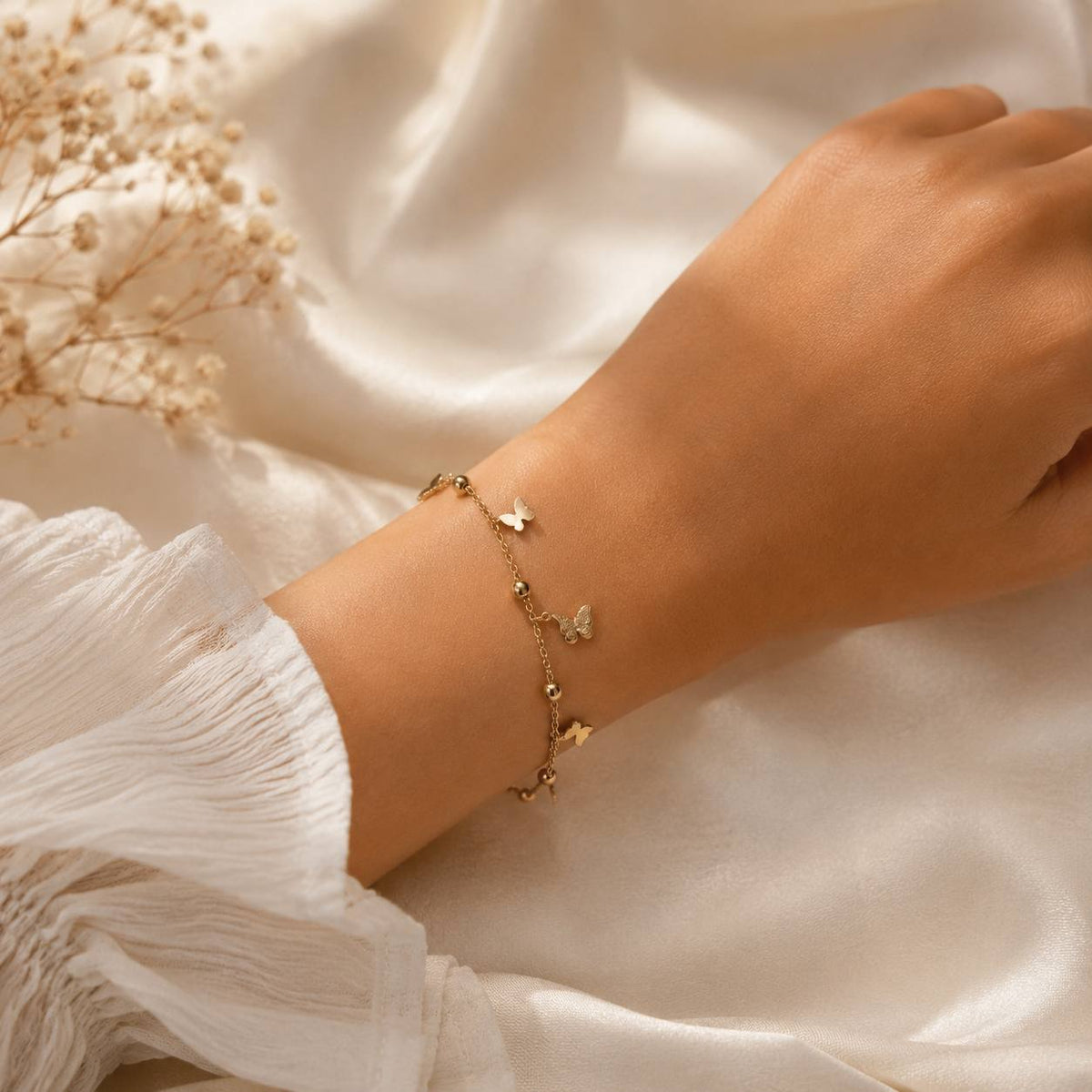 Butterfly Charm Anti-Tarnish Bracelet