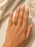 Anti-Tarnish Double Heart Ring