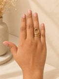 Anti-Tarnish Open Oval Wrap Ring