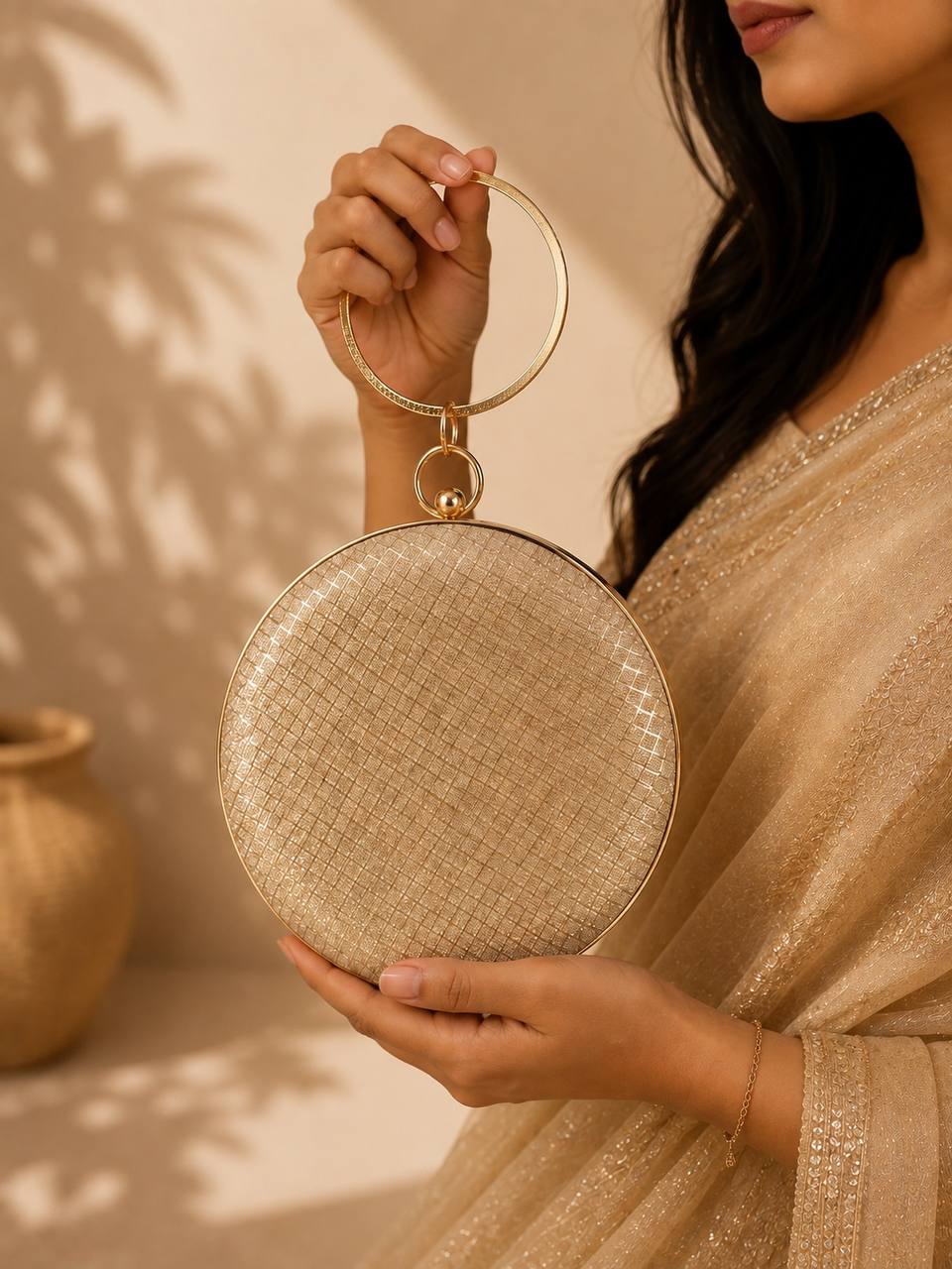 Luxury Round Glitter Potli Clutch