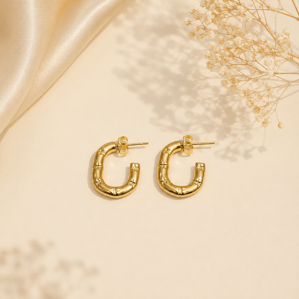 Bamboo Hoop Earrings
