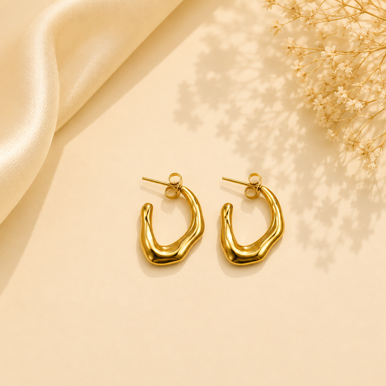 Sculpted Organic Hoop Earrings