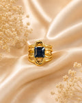 Blue Gemstone Statement Anti-Tarnish Ring