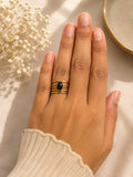 Elegant Anti-Tarnish Black Stone Ring